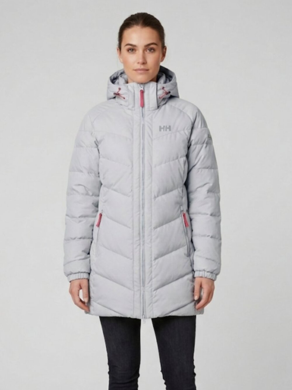 Helly Hansen Aden Down Parka Coat S/P Light Grey